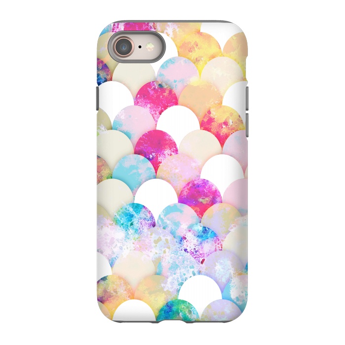 iPhone SE StrongFit Colorful watercolor splattered seashells pattern by Oana 