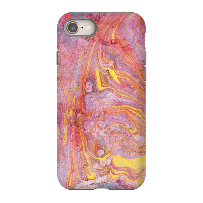 iPhone SE StrongFit Pink yellow painted mable  by Oana 