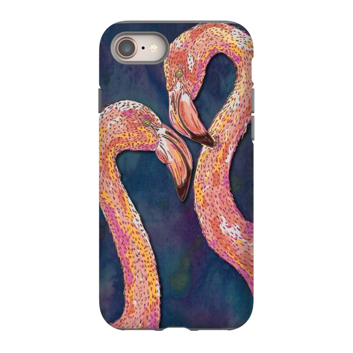 iPhone SE StrongFit Pink Flamingos by Lotti Brown