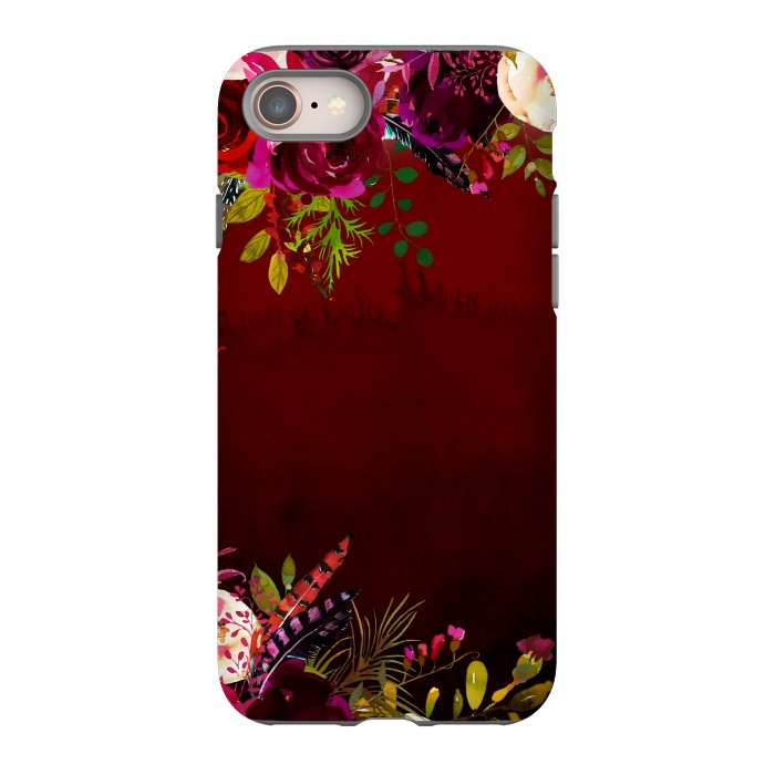 iPhone SE StrongFit Deep Red Floral Meadow  by  Utart