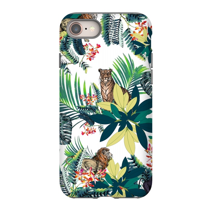 iPhone SE StrongFit Tropical leaves and jungle animals  by Oana 