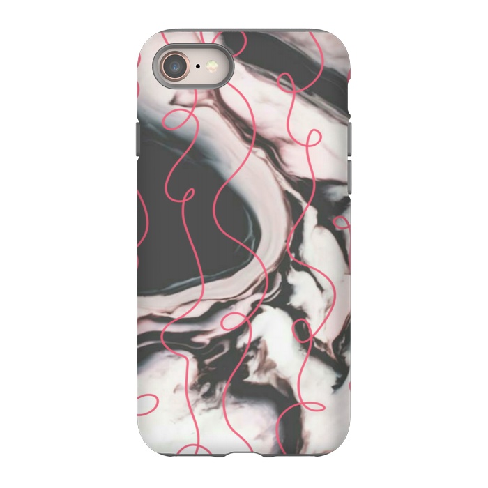 iPhone SE StrongFit Marble pink curls by CAS