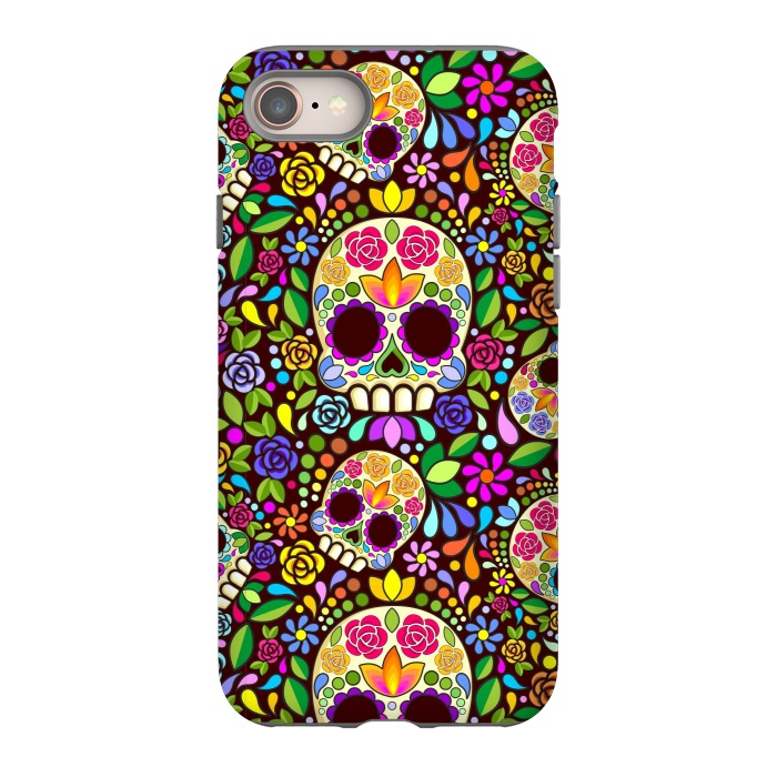 iPhone SE StrongFit Sugar Skull Floral Naif Art Mexican Calaveras by BluedarkArt