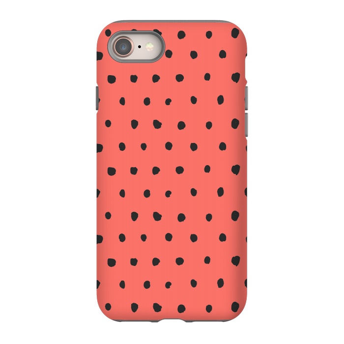 iPhone SE StrongFit Artsy Dots Living Coral by Ninola Design