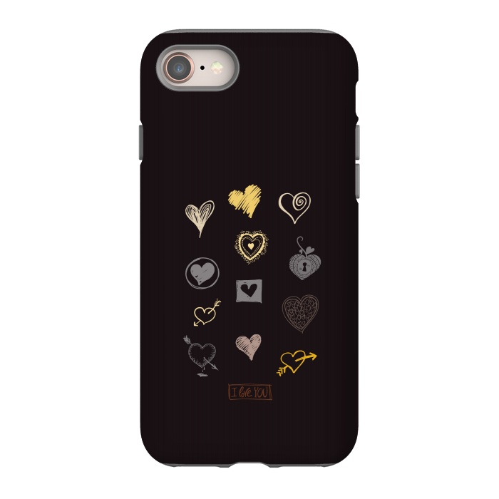 iPhone SE StrongFit valentine doodle hearts by TMSarts