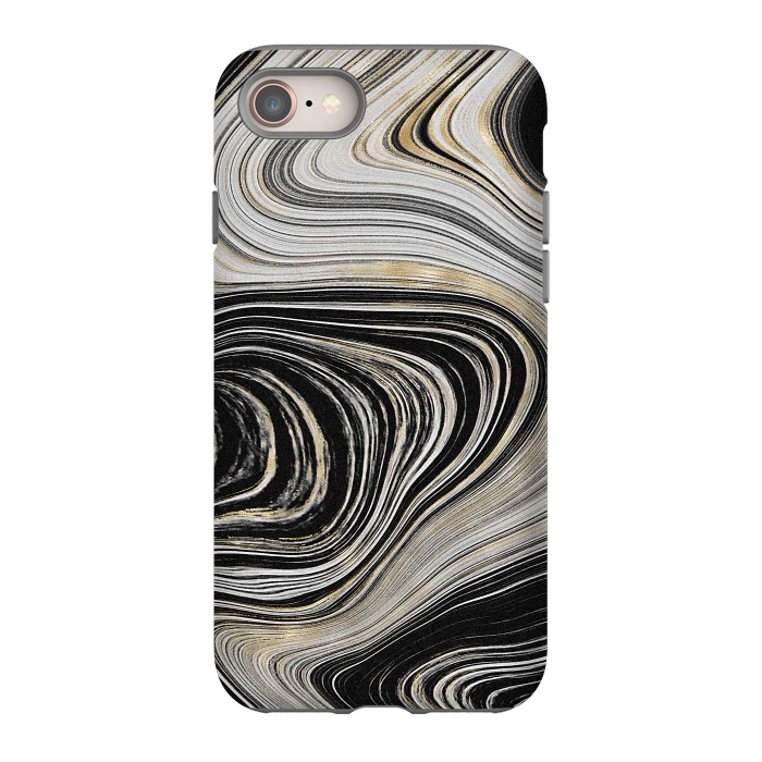 iPhone SE StrongFit Black, White & Gold Agate  by CatJello