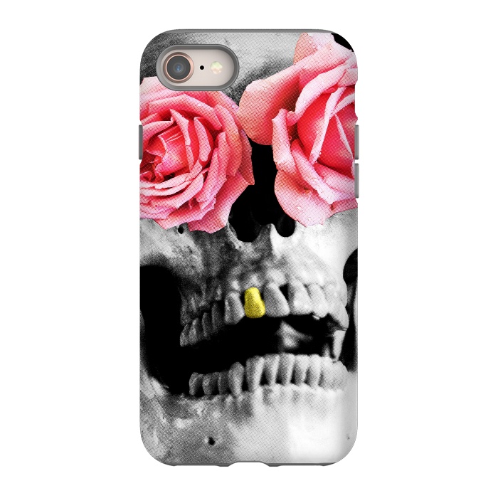 iPhone SE StrongFit Skull Roses by Mitxel Gonzalez