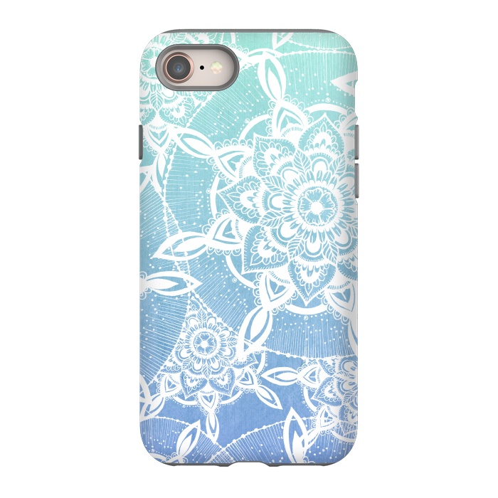 iPhone SE StrongFit Blue Mandala Fade by Rose Halsey
