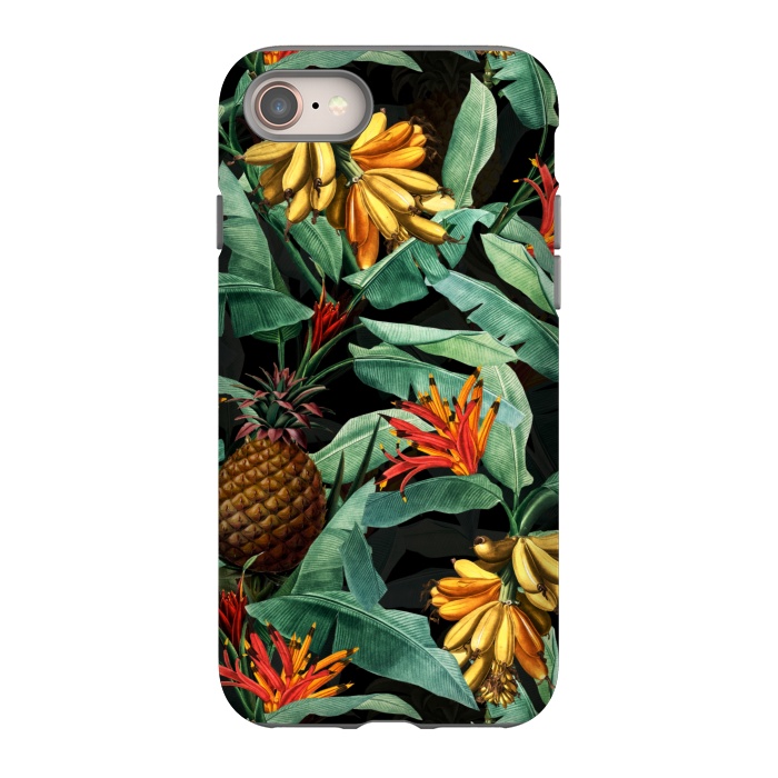 iPhone SE StrongFit Black Banana and Pinapple Jungle Garden by  Utart