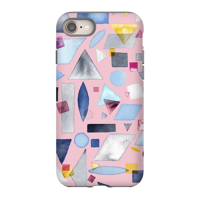 iPhone SE StrongFit Geometric Pieces Pink by Ninola Design