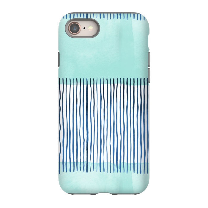 iPhone SE StrongFit Minimal Stripes Blue by Ninola Design