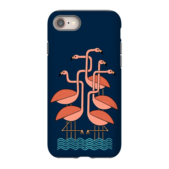iPhone SE StrongFit Flamingos blue by Coffee Man