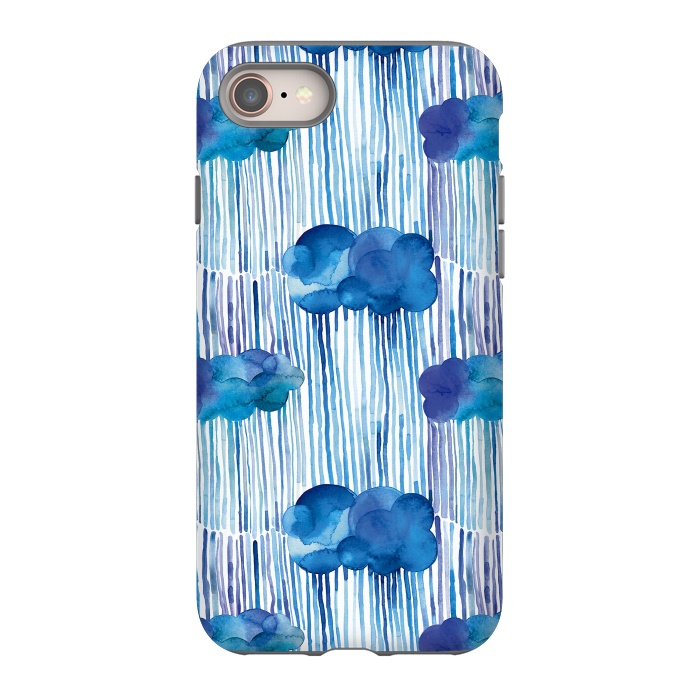 iPhone SE StrongFit Raining Blue Clouds by Ninola Design