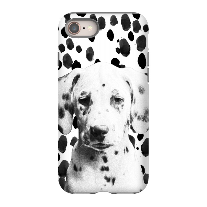 iPhone SE StrongFit Cute dalmatian puppy and ink spots by Oana 