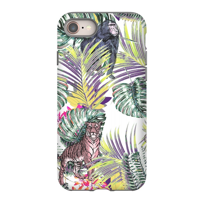 iPhone SE StrongFit Jungle fever - wild animals and colorful leaves by Oana 