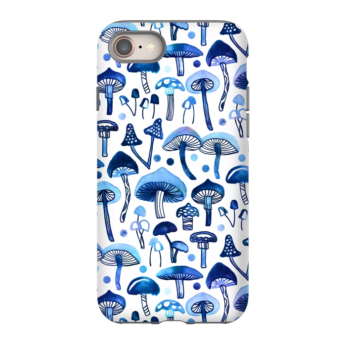 iPhone SE StrongFit Blue Mushrooms by Tigatiga