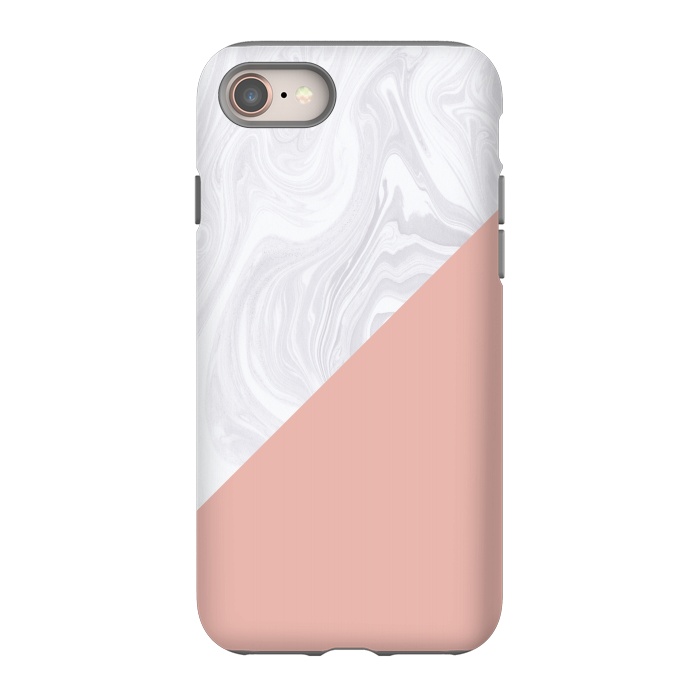 iPhone SE StrongFit Rose Gold and White Marble Texture by Julie Erin Designs