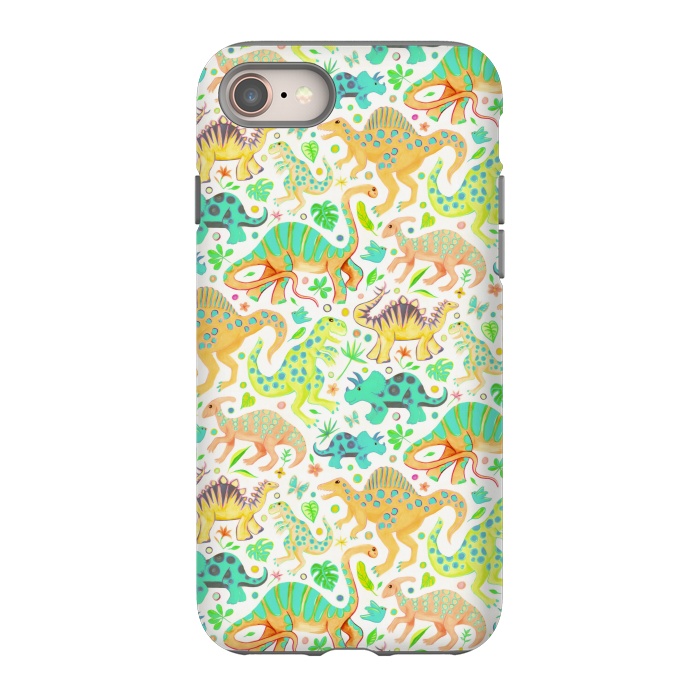 iPhone SE StrongFit Happy Dinos in Citrus Colors by Micklyn Le Feuvre