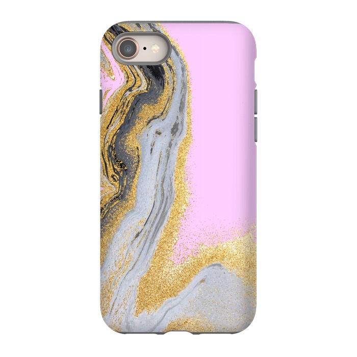 iPhone SE StrongFit Black and golden liquid marble texture by ArtsCase