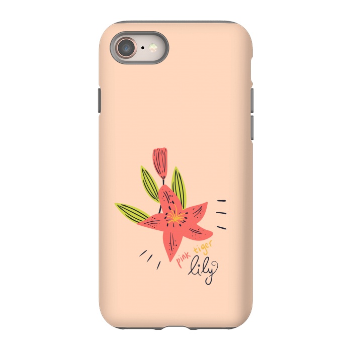 iPhone SE StrongFit pink tiger lily flowers by Lovi Dianti