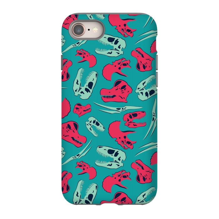 iPhone SE StrongFit Skull Roll - Teal by Melissa Lee
