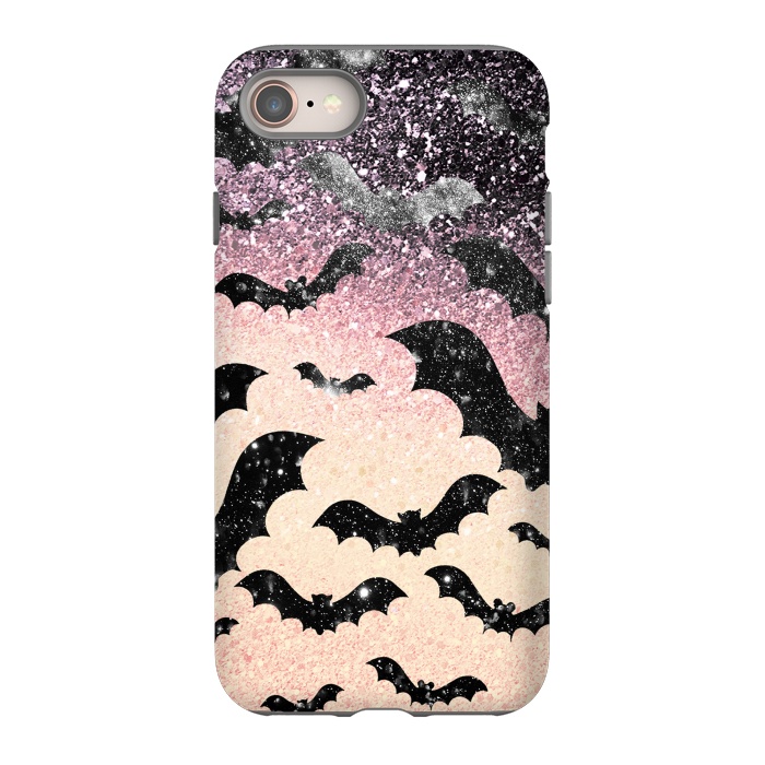 iPhone SE StrongFit Bats in glitter starry night - Halloween by Oana 