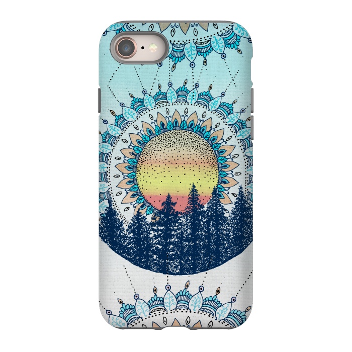 iPhone SE StrongFit Sunrise Mandala Forest by Rose Halsey