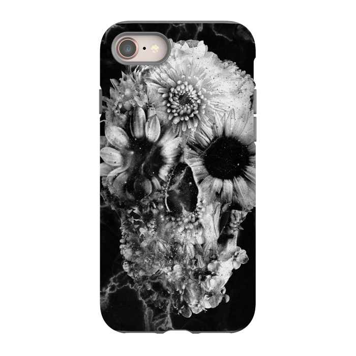 iPhone SE StrongFit Floral Skull Marble by Ali Gulec