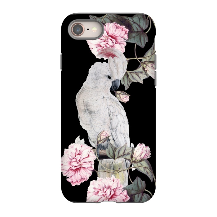 iPhone SE StrongFit Nostalgic White Cockatoo With Pink Flowers by  Utart