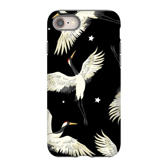 iPhone SE StrongFit black white birds by haroulita