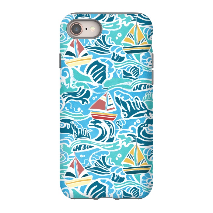 iPhone SE StrongFit Sailboats & Waves by Tangerine-Tane