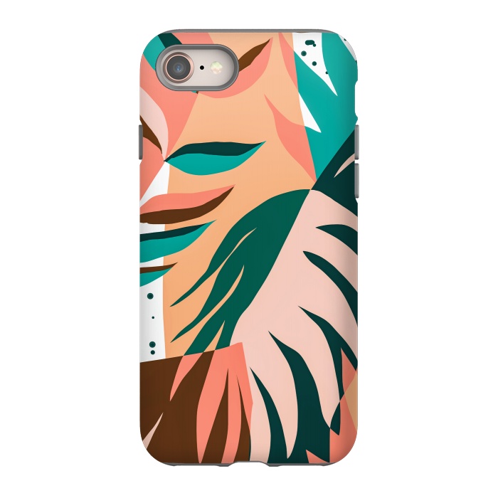 iPhone SE StrongFit Watching The Leaves Turn, Tropical Autumn Colorful Eclectic Abstract Palm Nature Boho Graphic Design by Uma Prabhakar Gokhale