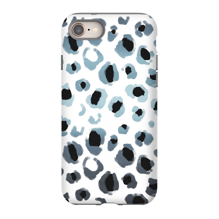 iPhone SE StrongFit Blue silver leopard spots by Oana 