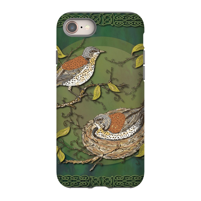 iPhone SE StrongFit Nesting Birds Fieldfares by Lotti Brown