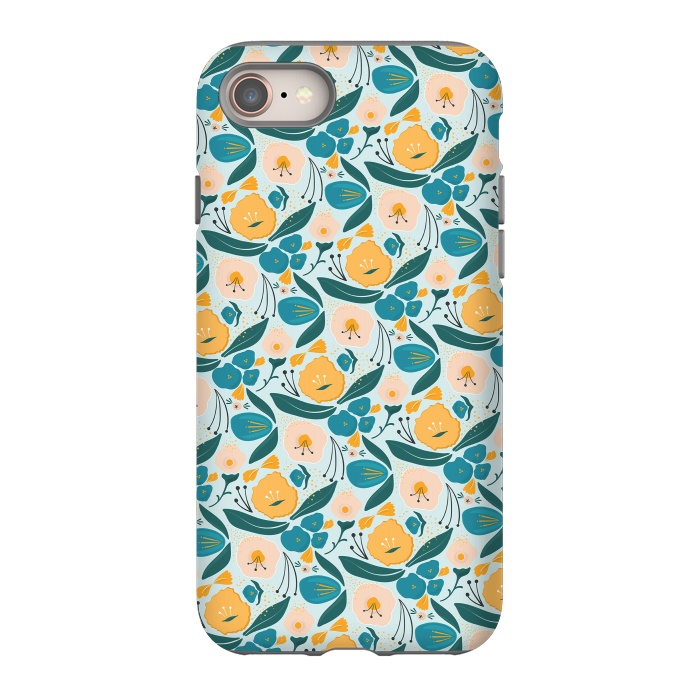 iPhone SE StrongFit Light Blue Garden by Kimberly Senn | Senn & Sons