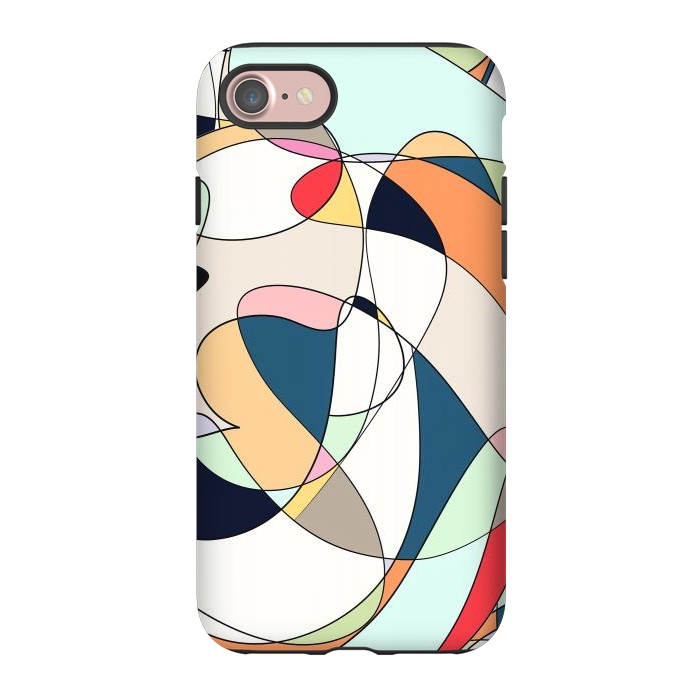 iPhone 7 StrongFit Modern Colorful Abstract Line Art Design by InovArts