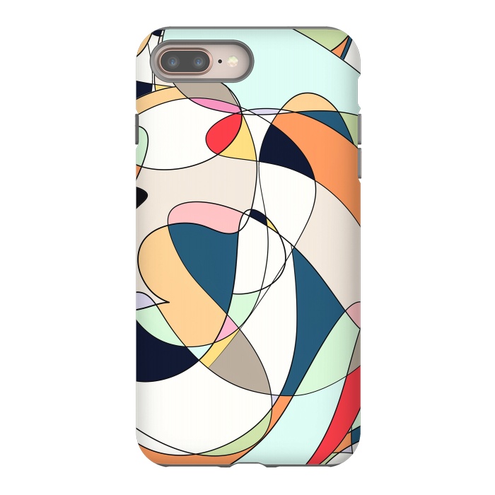 iPhone 7 plus StrongFit Modern Colorful Abstract Line Art Design by InovArts