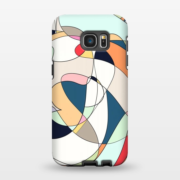 Galaxy S7 EDGE StrongFit Modern Colorful Abstract Line Art Design by InovArts