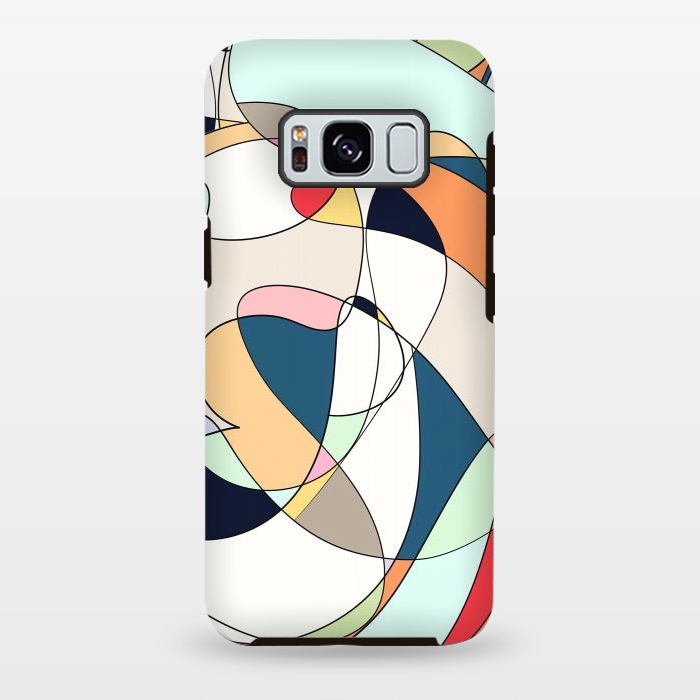 Galaxy S8 plus StrongFit Modern Colorful Abstract Line Art Design by InovArts