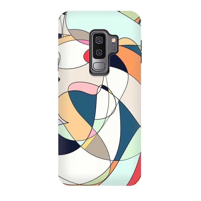 Galaxy S9 plus StrongFit Modern Colorful Abstract Line Art Design by InovArts
