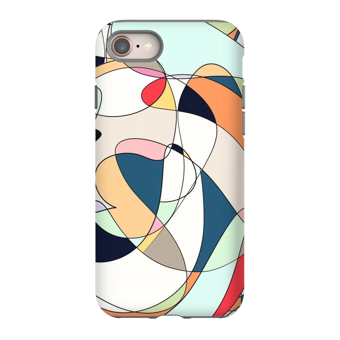 iPhone 8 StrongFit Modern Colorful Abstract Line Art Design by InovArts