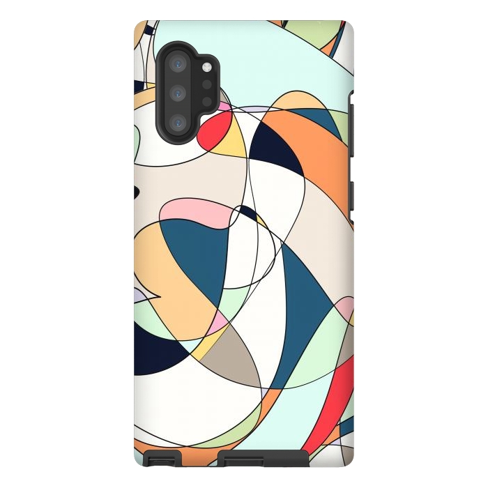 Galaxy Note 10 plus StrongFit Modern Colorful Abstract Line Art Design by InovArts