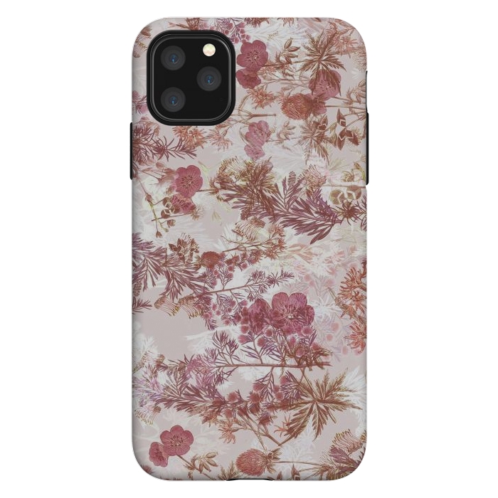 iPhone 11 Pro Max StrongFit Pastel pink botanical flower garden by Oana 