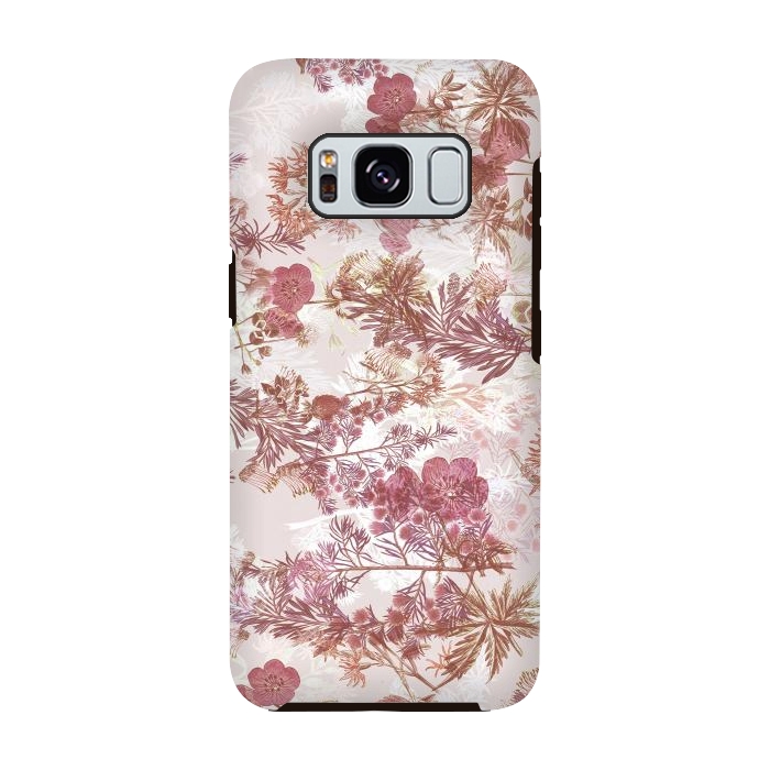 Galaxy S8 StrongFit Pastel pink botanical flower garden by Oana 