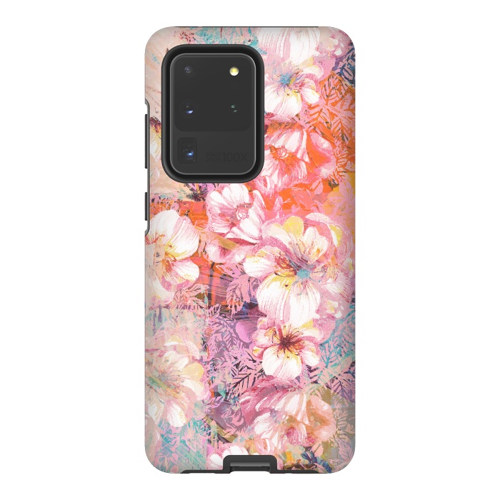 Galaxy S20 Ultra StrongFit Colorful brushed roses painting by Oana 