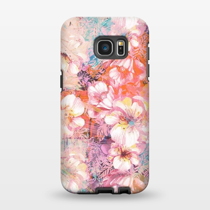 Galaxy S7 EDGE StrongFit Colorful brushed roses painting by Oana 