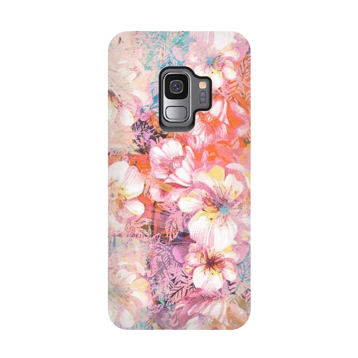 Galaxy S9 StrongFit Colorful brushed roses painting by Oana 