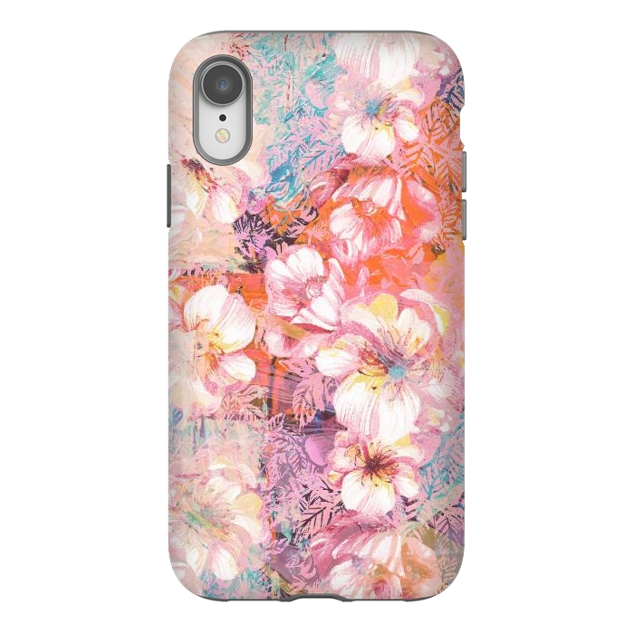 iPhone Xr StrongFit Colorful brushed roses painting by Oana 