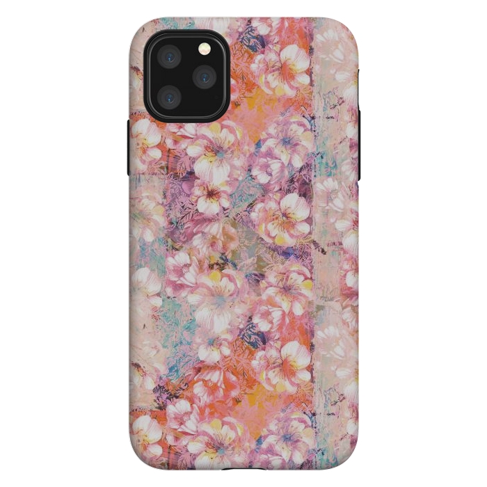 iPhone 11 Pro Max StrongFit Pink peach painted rose petals by Oana 