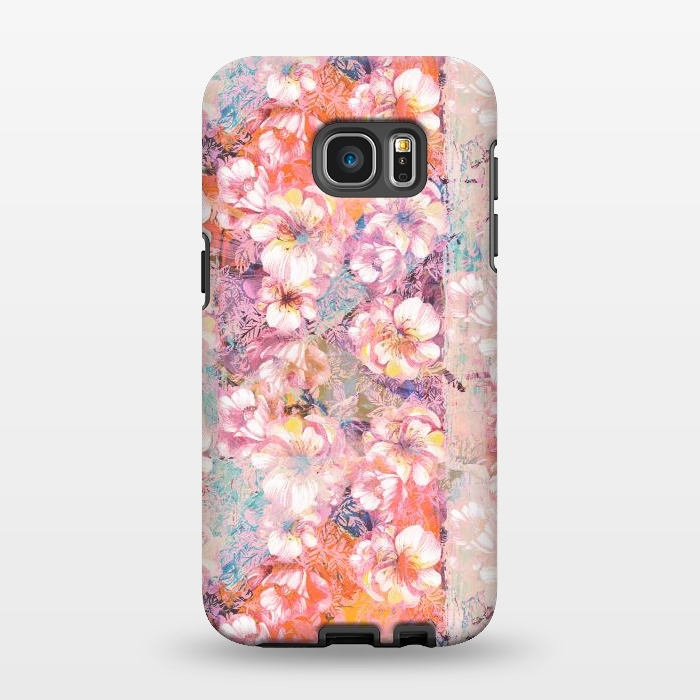 Galaxy S7 EDGE StrongFit Pink peach painted rose petals by Oana 